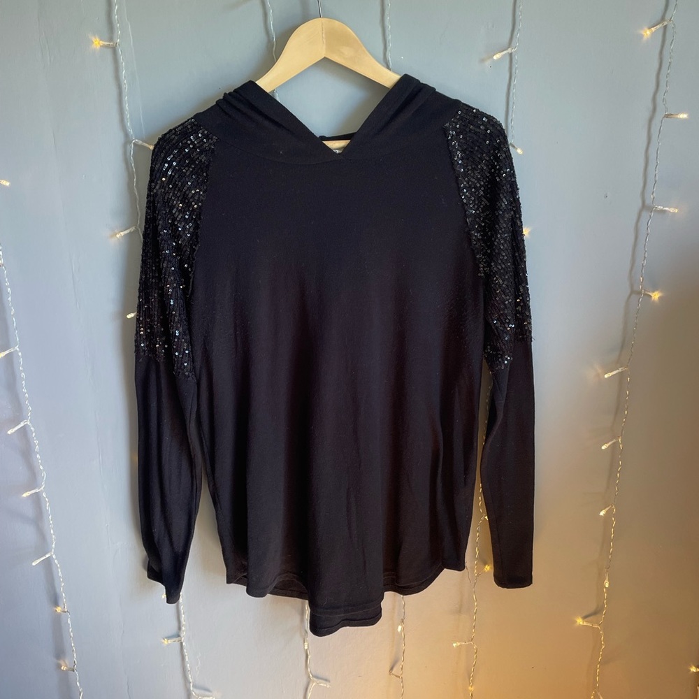 Women’s Medium Black Sequin Hoodie